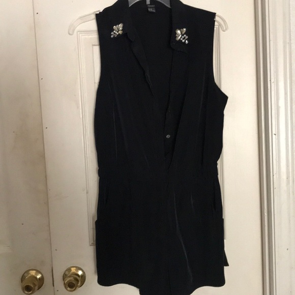 Black romper with jewel accents - Picture 1 of 2
